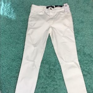 Hollister white high-rise super skinny jeans